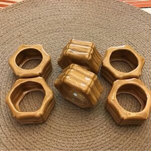 6 vintage ceramic napkin rings